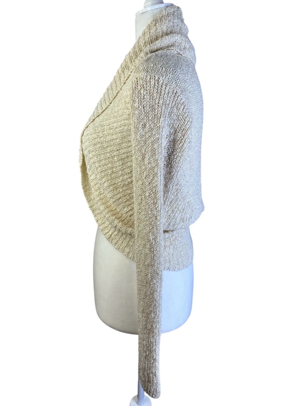 WHBM Cropped Open-Front Shawl Cardigan Size M - Picture 5 of 12